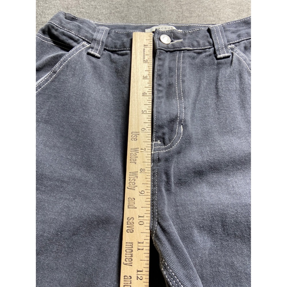 PacSun Carpenter Pants Charcoal Gray Contrast Stitch High Rise Denim 25 Grunge - Picture 4 of 11